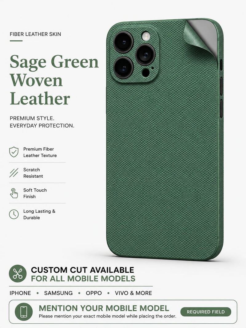 Sage Green Woven Leather