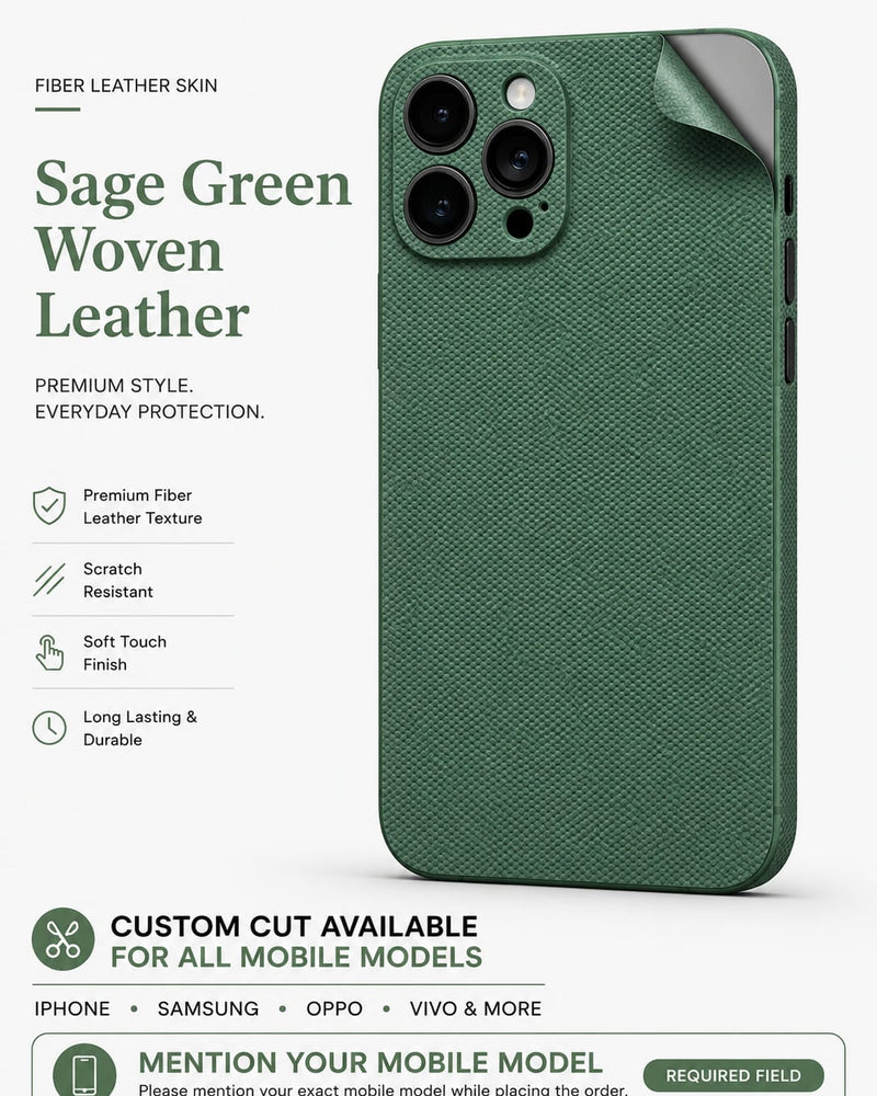 Sage Green Woven Leather