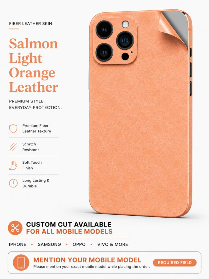 Salmon Light Orange Leather