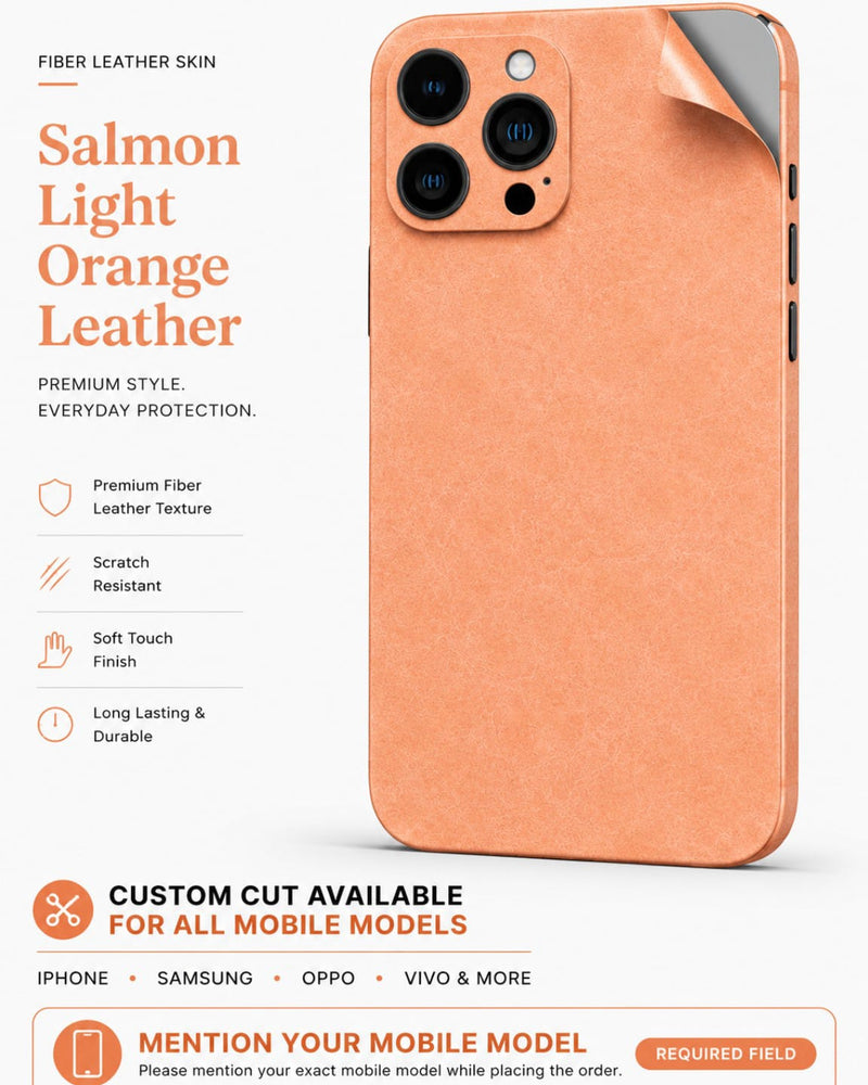 Salmon Light Orange Leather