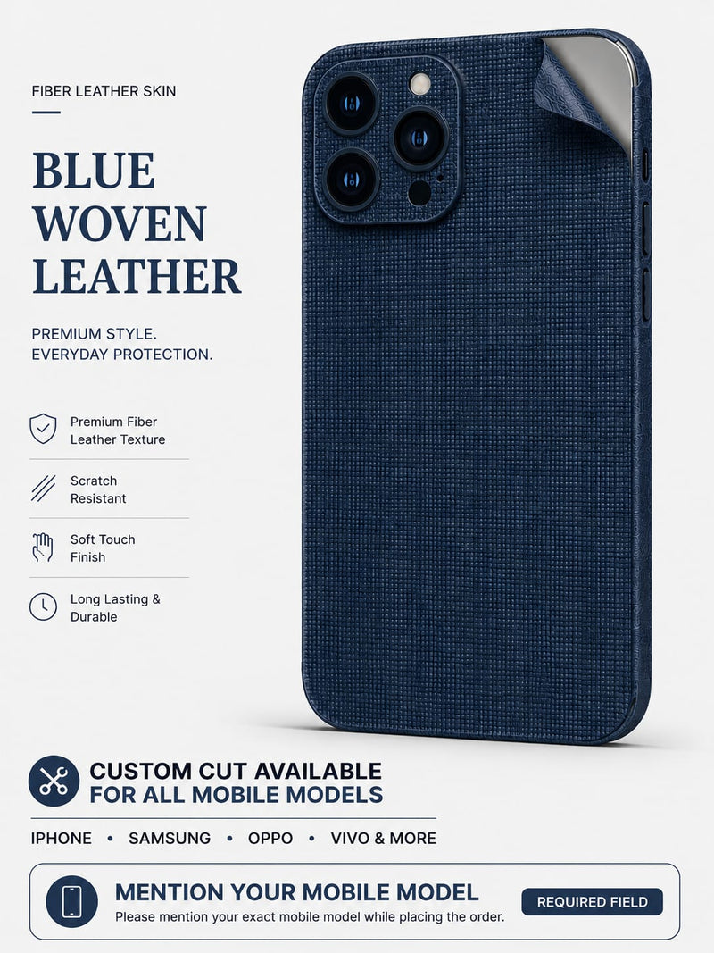 Blue Woven Leather