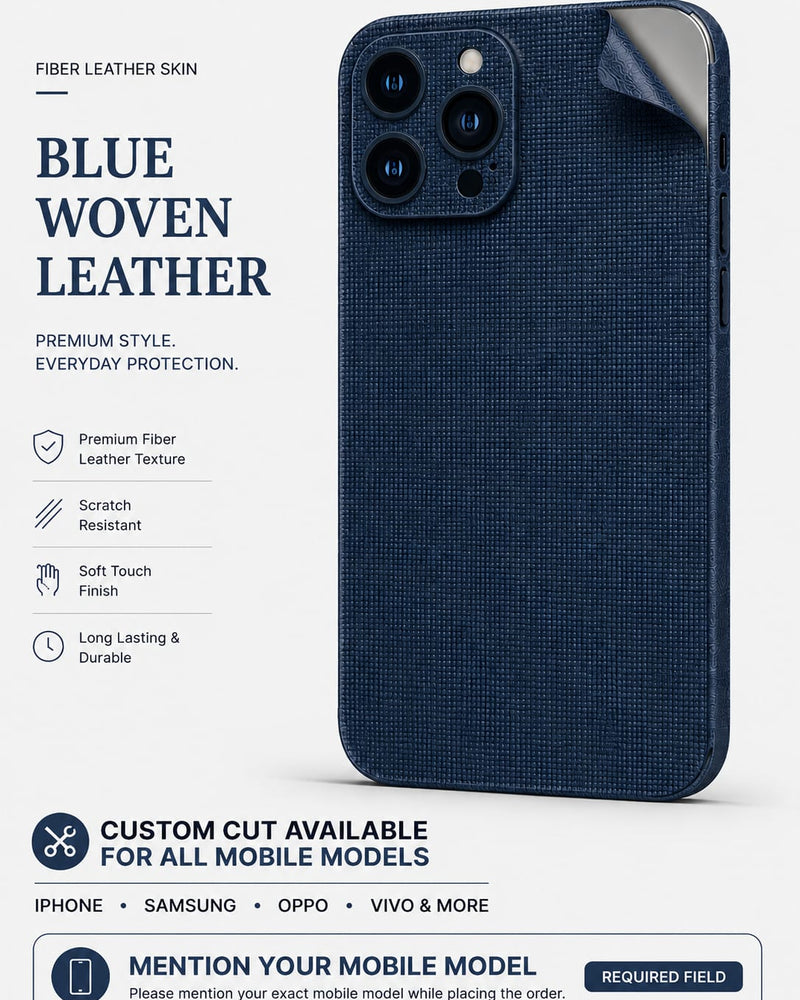Blue Woven Leather