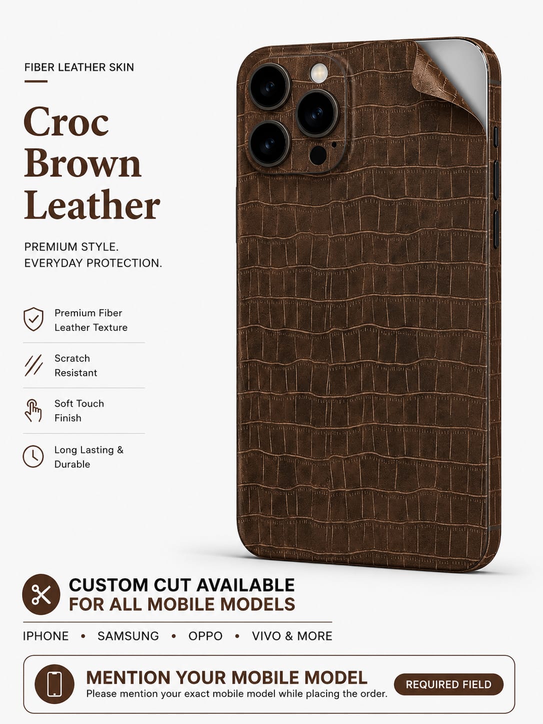 Croc Brown Leather