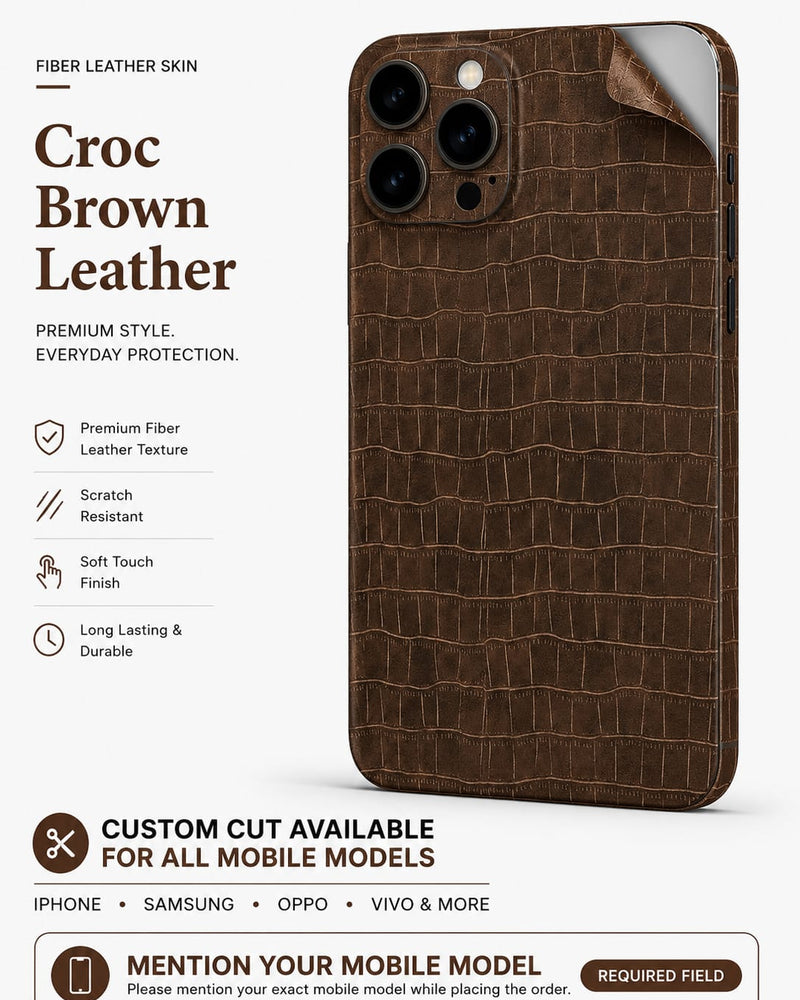 Croc Brown Leather