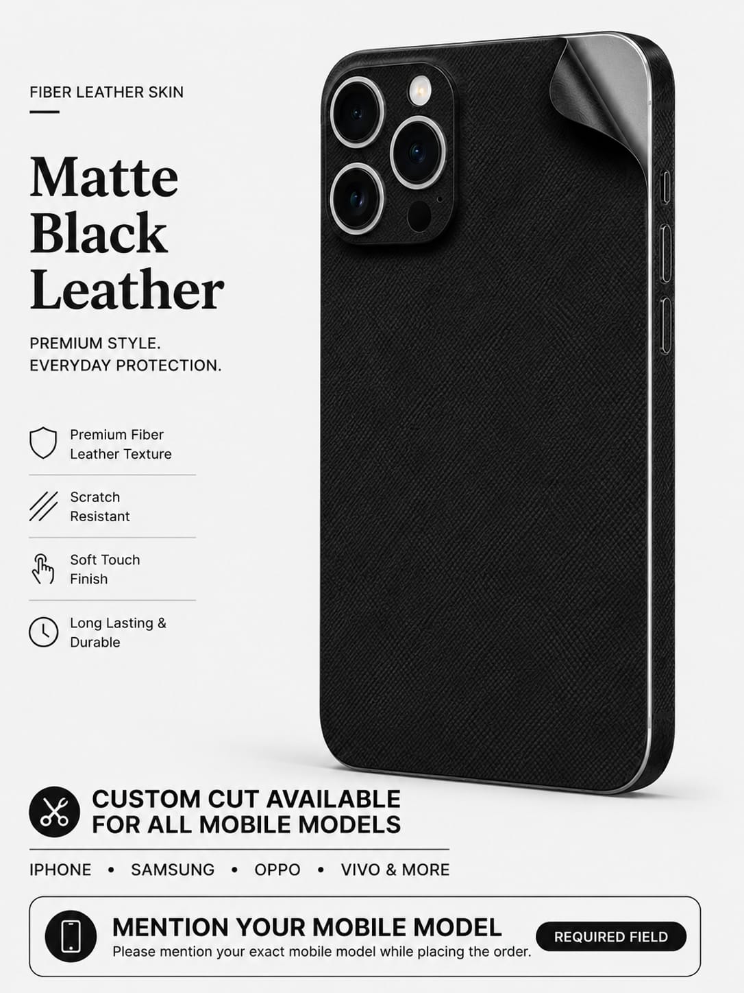 Matte Black Leather