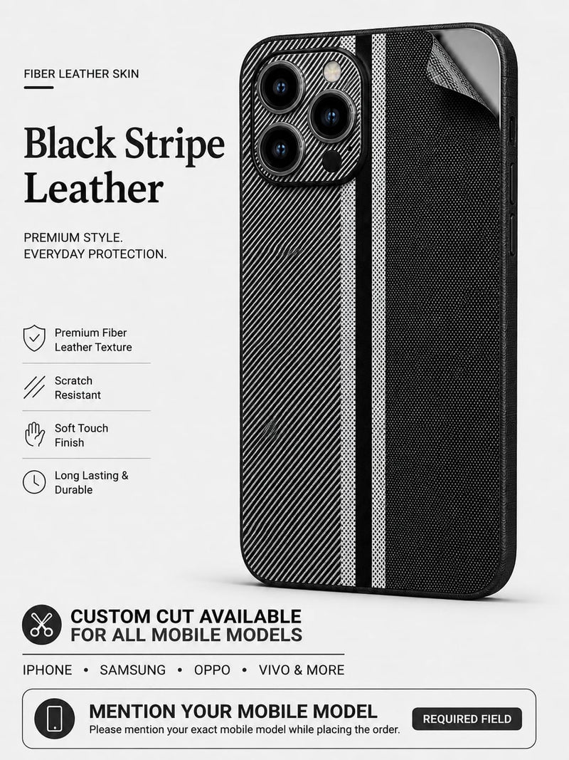 Black Strip Leather