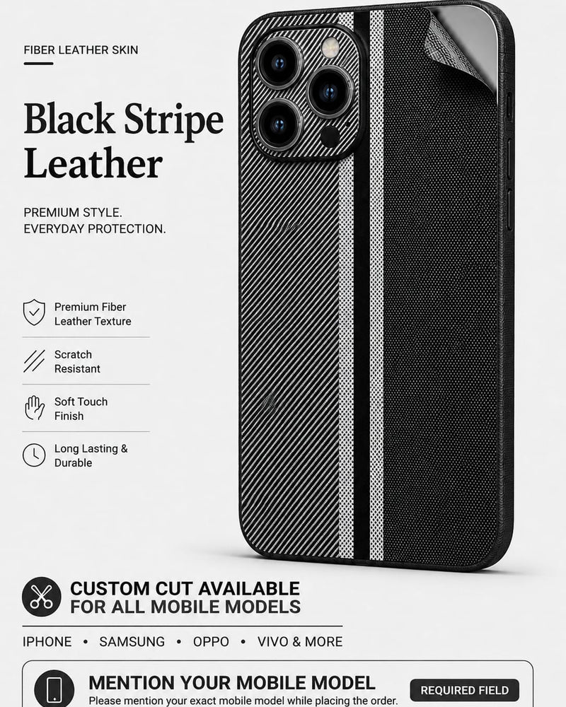 Black Strip Leather